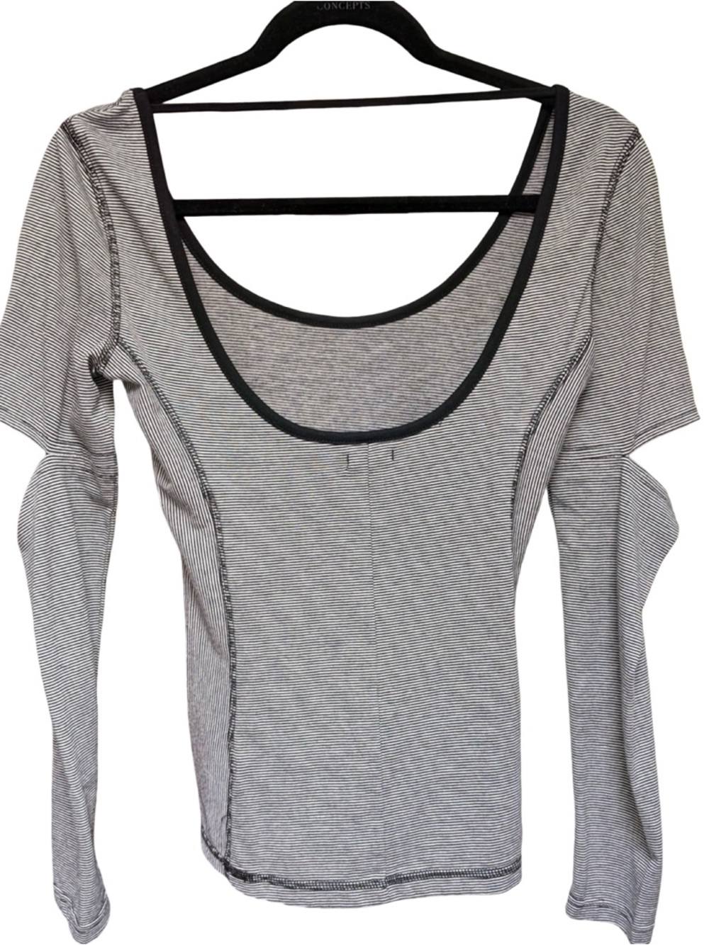 DC Women's Striped Performance Long Sleeve Top Cashew Heathered Black S - Picture 9 of 13